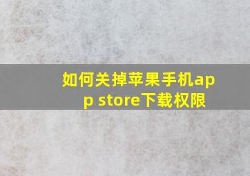 如何关掉苹果手机app store下载权限